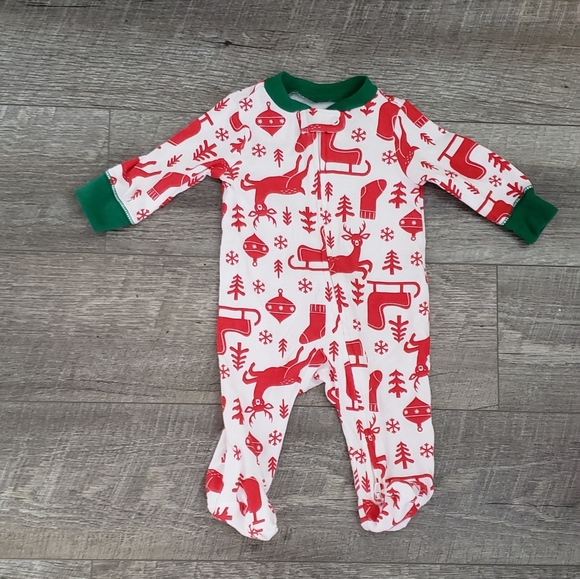 Carter's 3mth Christmas Print Sleeper - Picture 1 of 2